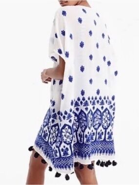 J. Crew jacquard beach poncho cover-up